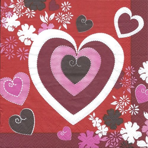 1 serviette en papier coeur - ref 2004