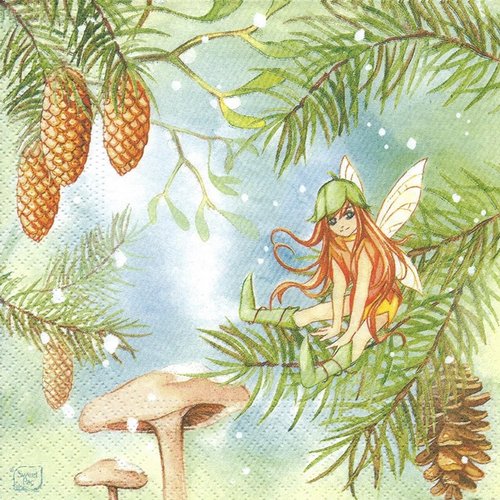 1 serviette en papier elfe - fee - ref 2011