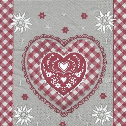 1 serviette en papier coeur - ref 2012