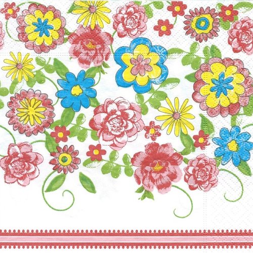 1 serviette en papier fleurs - ref 2041