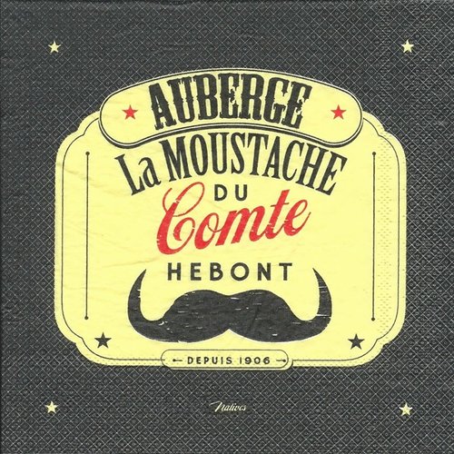 1 serviette en papier la moustache - ref 2083