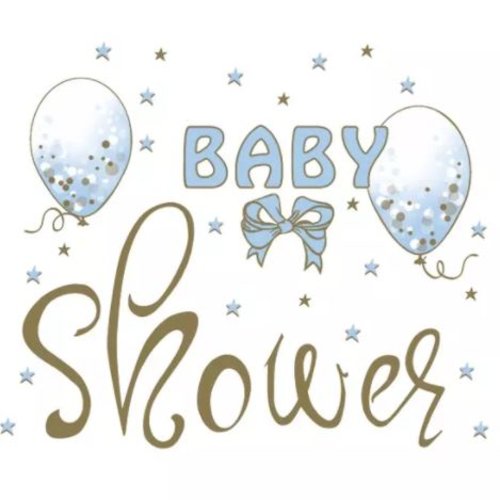 1 serviette en papier baby shower bleu - ref 2101