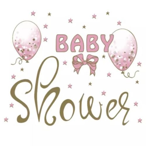 1 serviette en papier baby shower rose - ref 2102