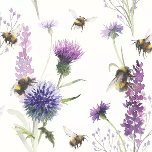1 serviette en papier fleurs des champs - abeille - ref 2118