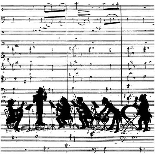 1 serviette en papier orchestre - musique - note de musique - ref 2164
