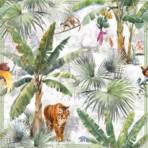 1 serviette en papier le tigre dans la jungle - ref 2186