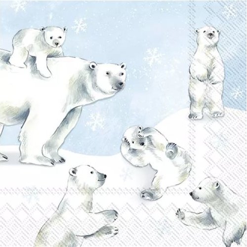 1 serviette en papier ours - ourson - ref 2222
