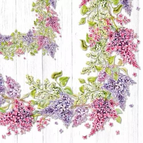 1 serviette en papier lilas - fleurs - ref 2258