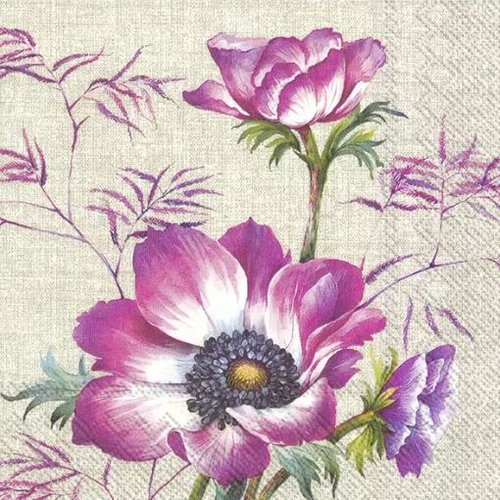 1 serviette en papier fleurs renoncules - ref 2311