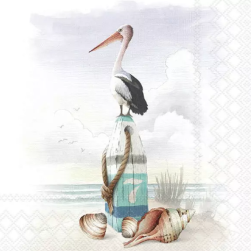 1 serviette en papier pelican - oiseaux - mer - ref 2412