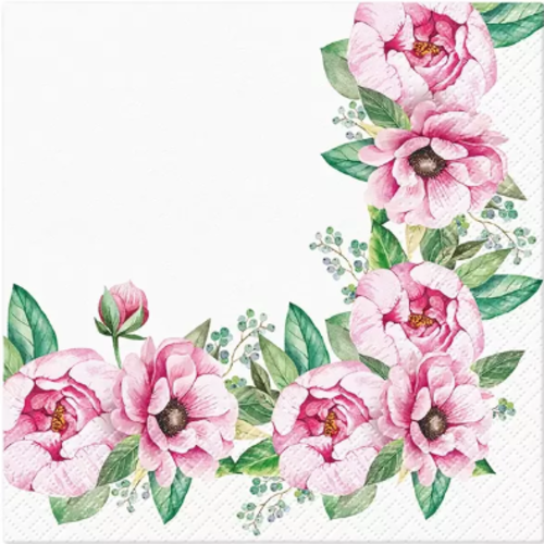 1 serviette en papier roses anciennes - fleurs - ref 2427