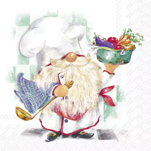 1 serviette en papier gnome pete le cuisinier - ref 2447