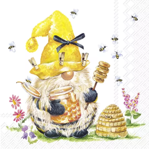 1 serviette en papier gnome tommy le miel et les abeilles - ref 2448