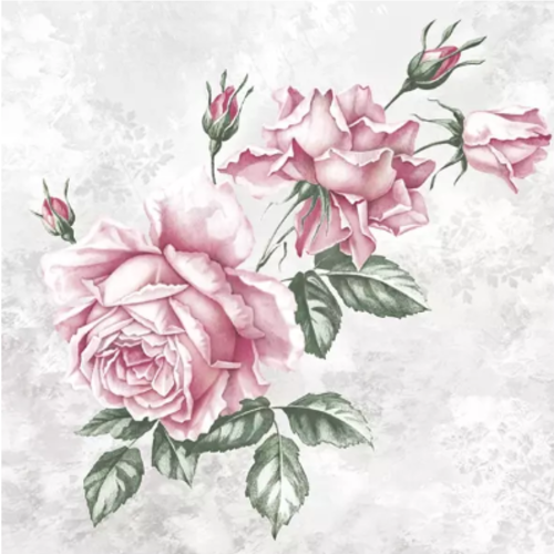 1 serviette en papier bouquet de roses - ref 2466