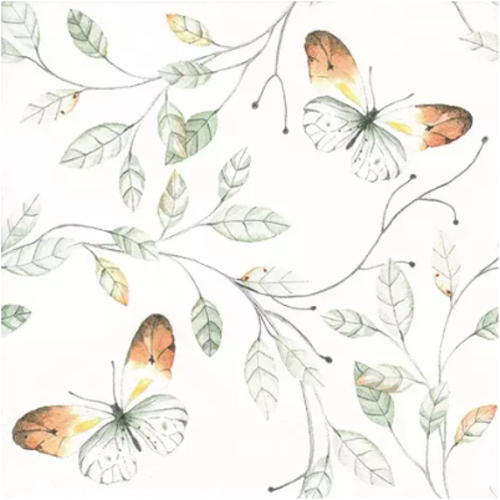 1 serviette en papier papillons - nature - ref 2472