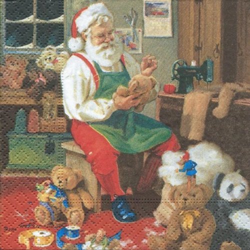 1 serviette en papier noel - pere noel  - 25 x 25 cm - pm10