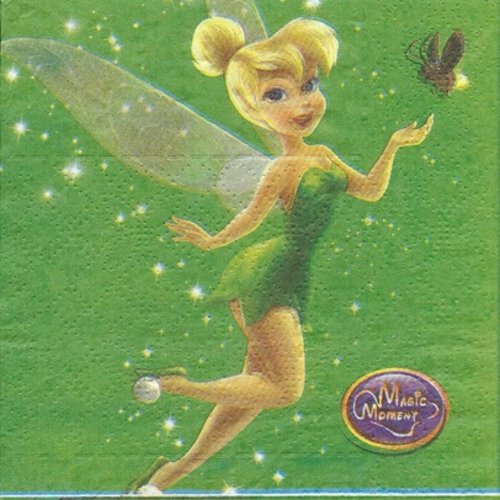 1 serviette en papier fee clochette - 25 x 25 cm - pm28