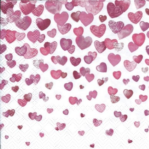 1 serviette en papier coeur - 25 x 25 cm - pm30