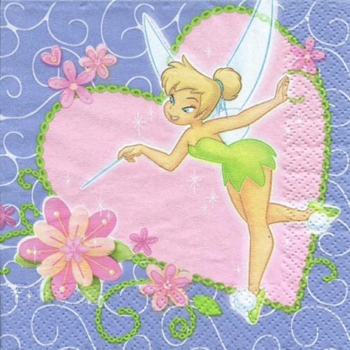* rare * 1 serviette en papier fee clochette - 25 x 25 cm - pm44