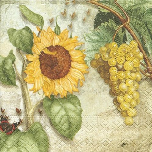 1 serviette en papier tournesol - raisin - 25 x 25 cm - pm50