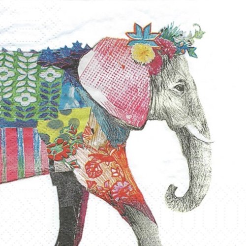 1 serviette en papier elephant - 25 x 25 cm - pm68