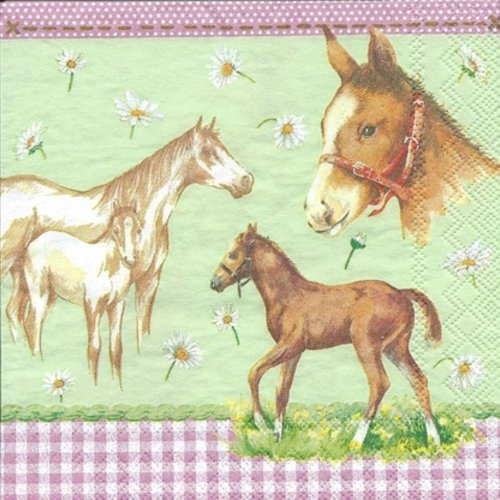 1 serviette en papier chevaux - 25 x 25 cm - pm71