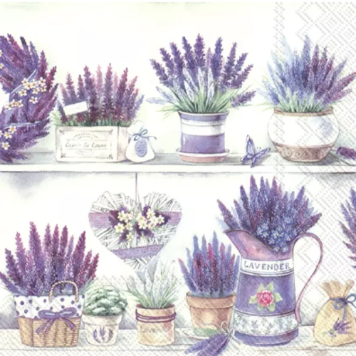 1 serviette en papier lavande - provence - ref 2520