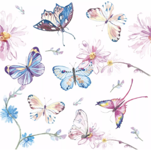 1 serviette en papier papillon - ref 2523