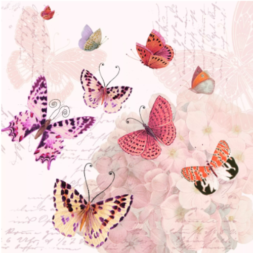 1 serviette en papier papillon - ref 2524