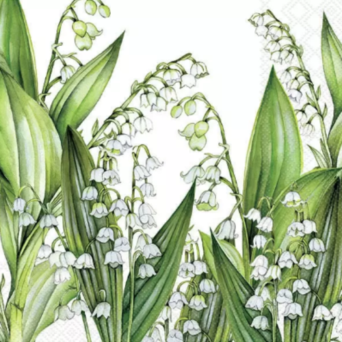 1 serviette en papier fleurs - muguet - ref 2529