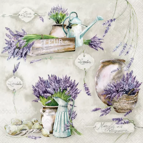 1 serviette en papier lavande - provence - ref 2534