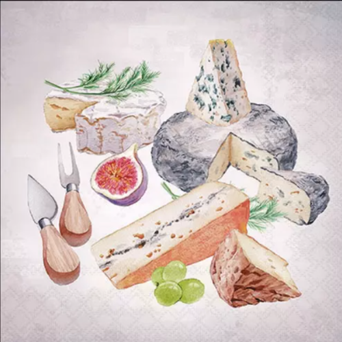 1 serviette en papier fromages - ref 2544
