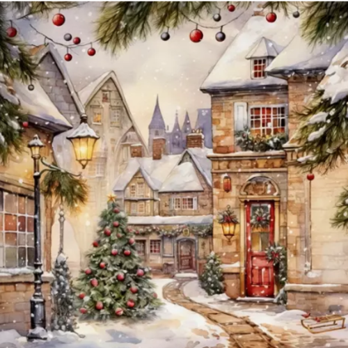 1 serviette en papier paysage d'hiver - ref 2566