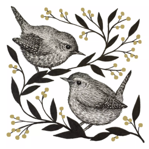 1 serviette en papier oiseaux - ref 2576