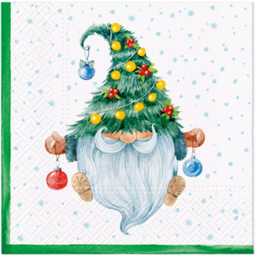 1 serviette en papier gnome sapin -  ref 2586