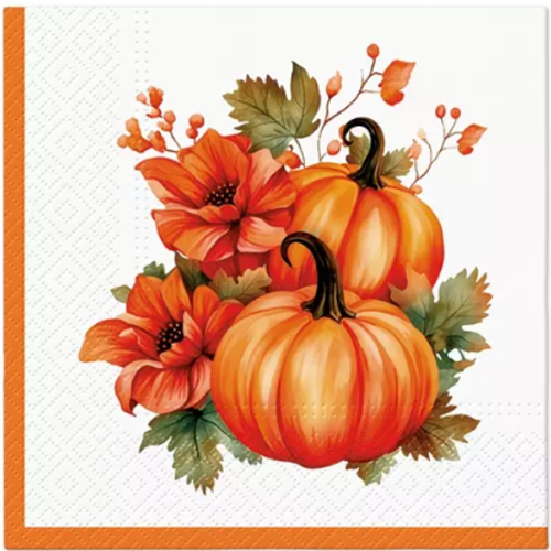 1 serviette en papier citrouille - halloween - ref 2591