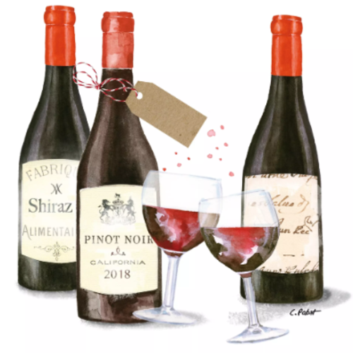 1 serviette en papier vin - pinot noir - ref 2598