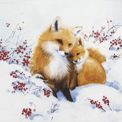 1 serviette en papier renard - ref 2600