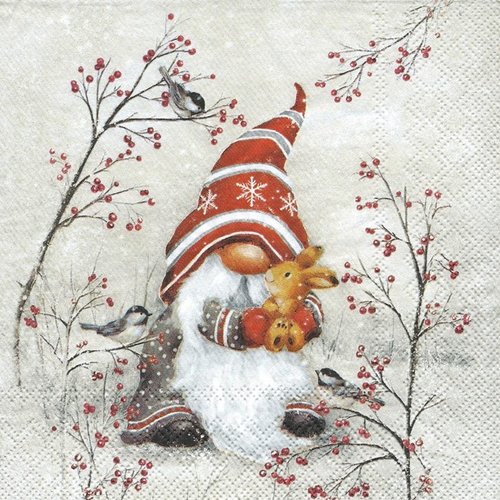 1 serviette en papier gnome - ref 2605