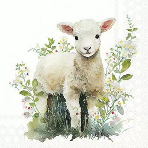 1 serviette en papier mouton - agneau - ref 2611
