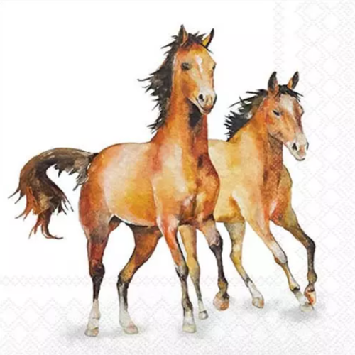 1 serviette en papier chevaux - ref 2612