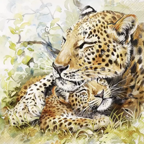 1 serviette en papier leopard - ref 2623