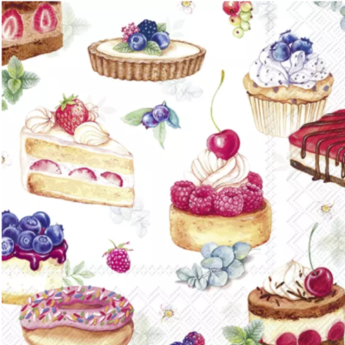 1 serviette en papier patisserie - gateaux - ref 2632