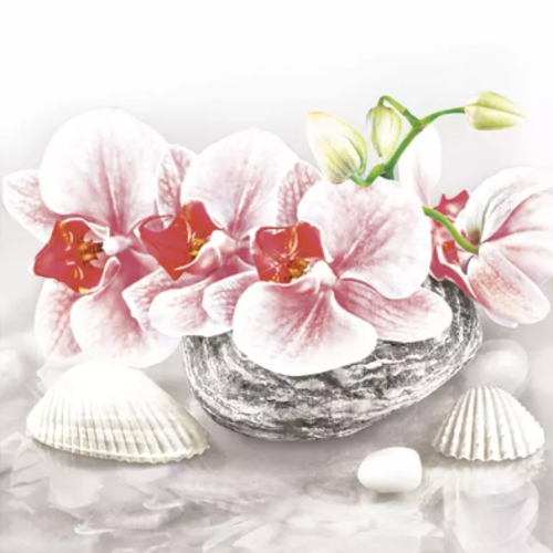 1 serviette en papier fleurs - orchidee - ref 2633