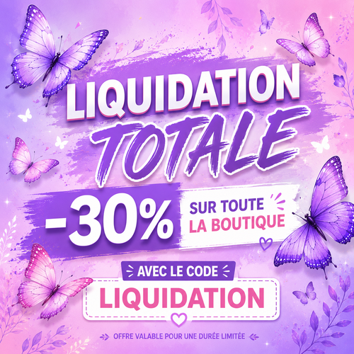 Liquidation - 30% de reduction sur toute la boutique