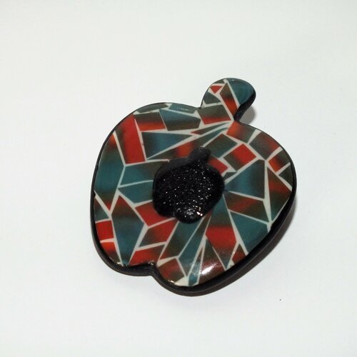 Broche pomme mosaïque