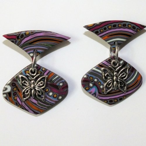 Boucles d'oreilles avec papillon