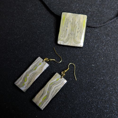 Parure fausse pierre collier et boucles d'oreilles