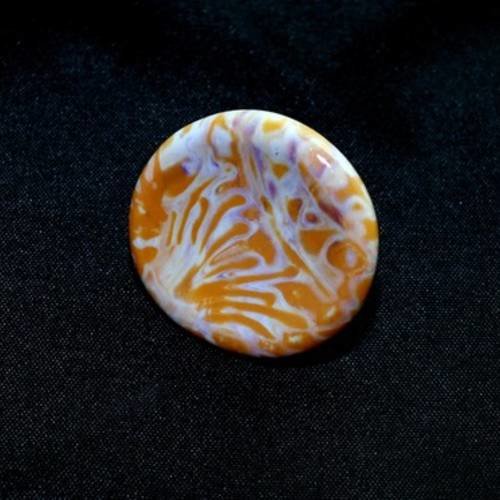 Bague aux motifs orangés comme une ancienne fresque 