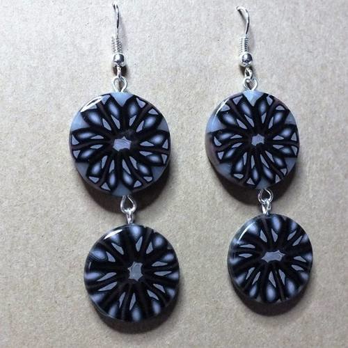 Boucles d'oreilles double pastilles 